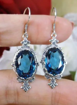 London Blue Earrings, Stylish Victorian Jewelry #E18