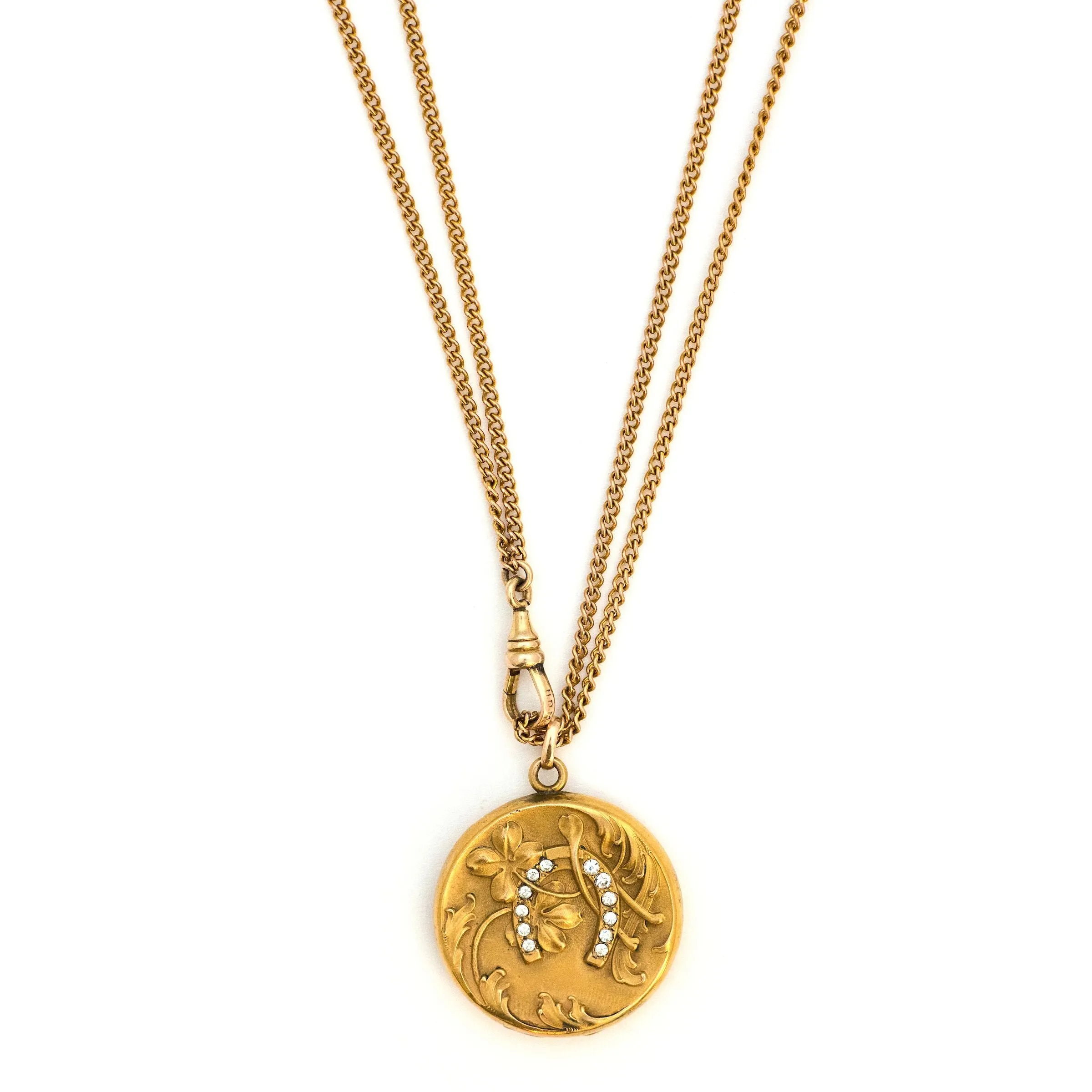 Lucky Horseshoe & Clover Locket
