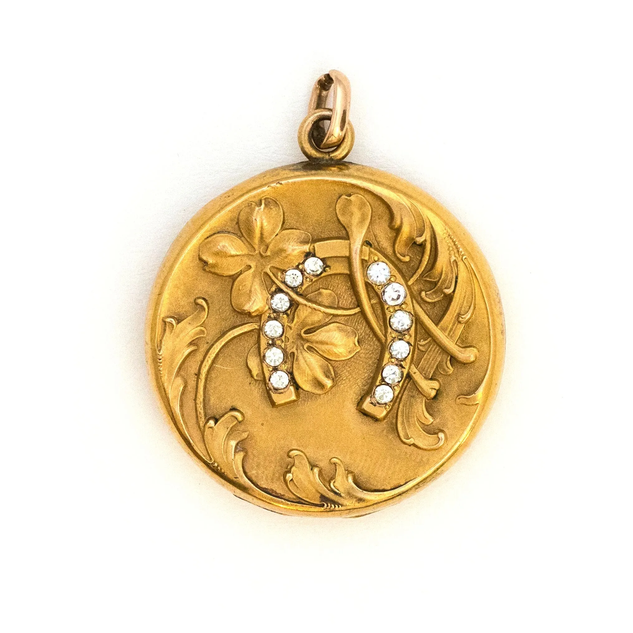 Lucky Horseshoe & Clover Locket