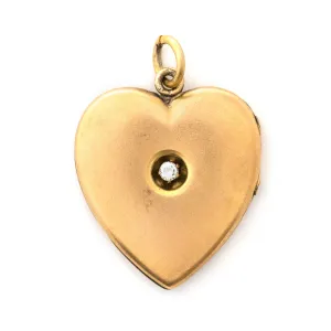 Matte Single Stone Heart Locket