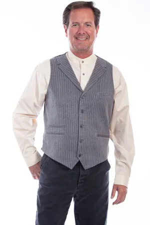 Men's Western Vest Collection: Rangewear Pinstripe Point Bottom Heather Grey