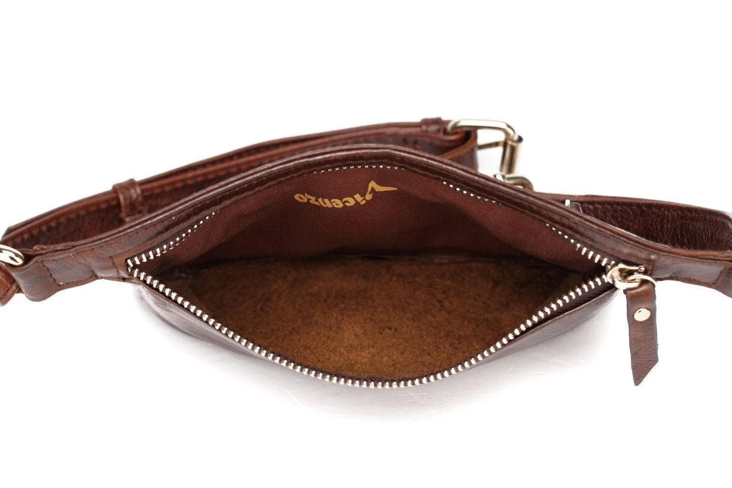 Mibel Distressed Leather Waist Pack/Crossbody - Dark Brown