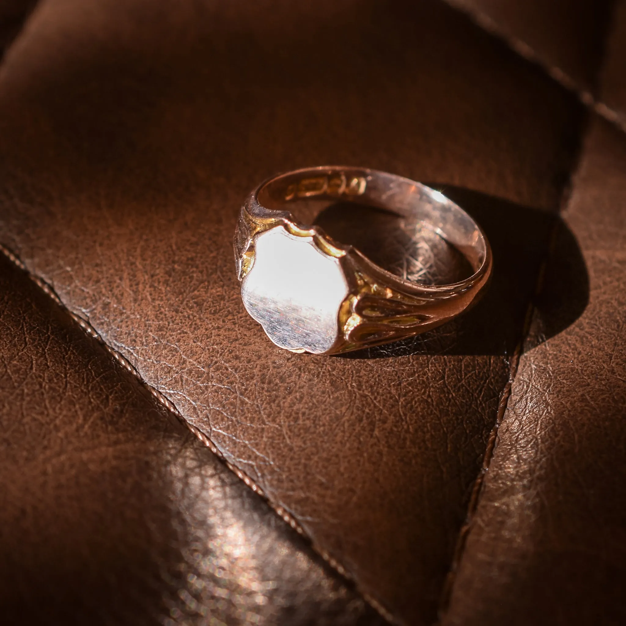 Mid Victorian Rose Gold Shield Signet Ring