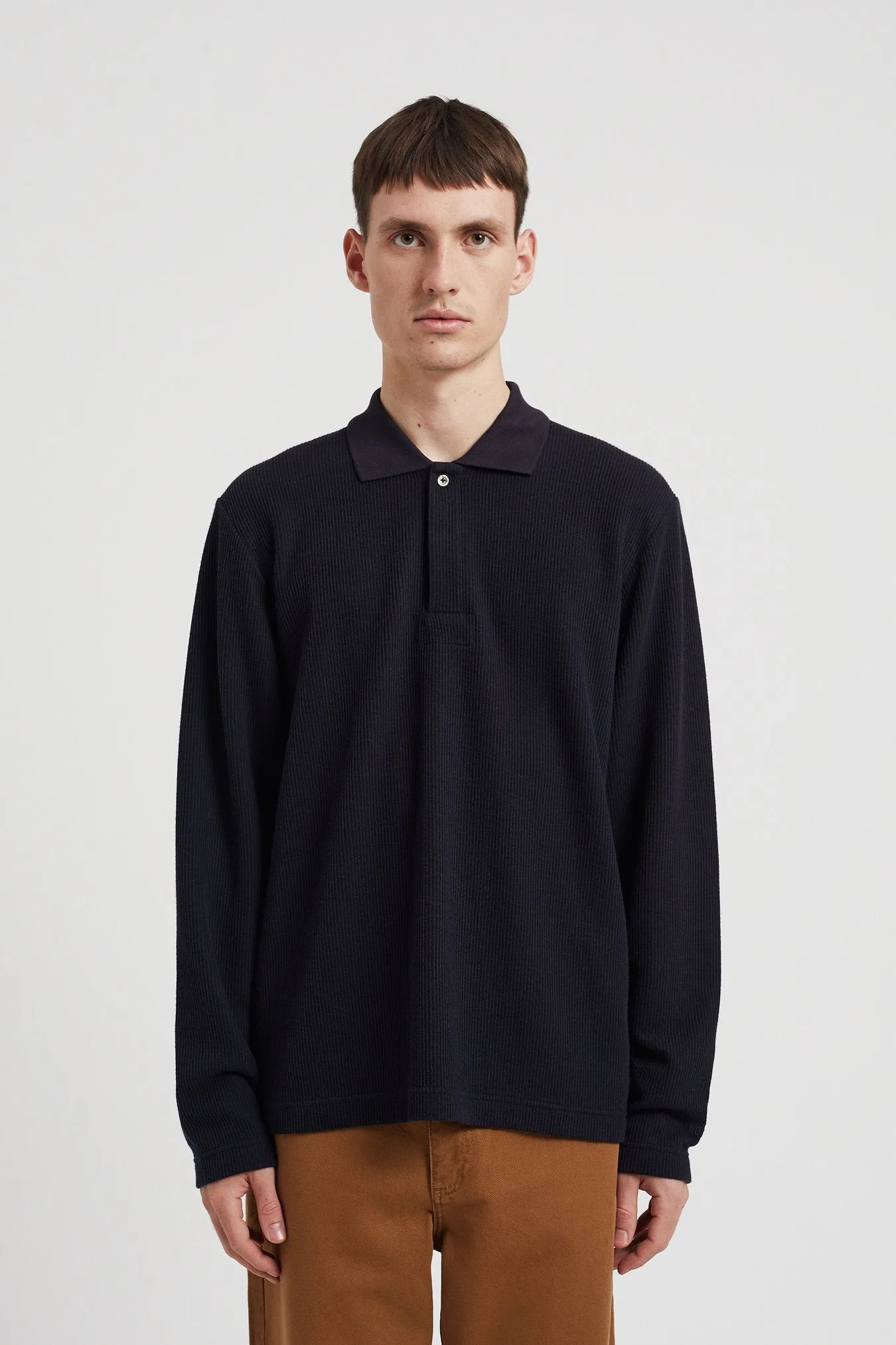 Norse Projects Ruben Double Face LS Polo Dark Navy