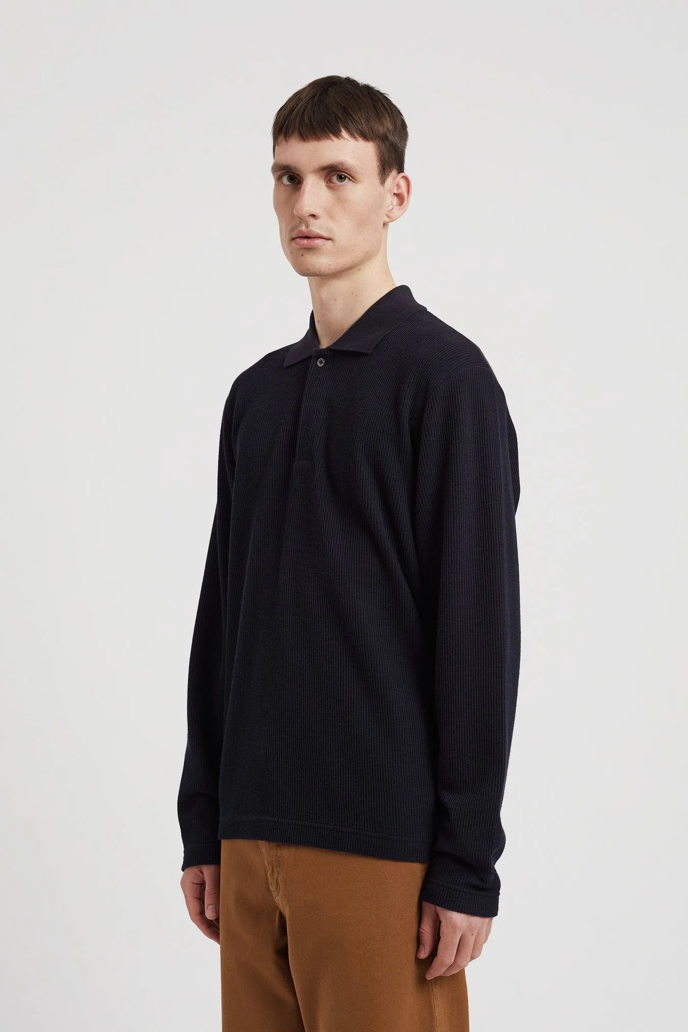 Norse Projects Ruben Double Face LS Polo Dark Navy