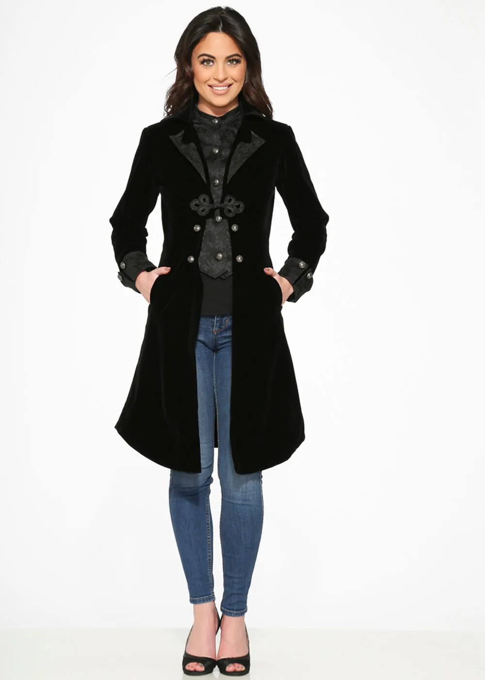 Orchid Bloom Amina Velvet Jacket Black