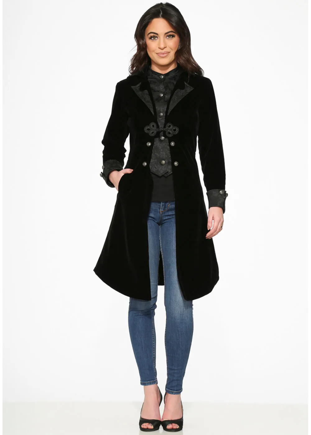 Orchid Bloom Amina Velvet Jacket Black