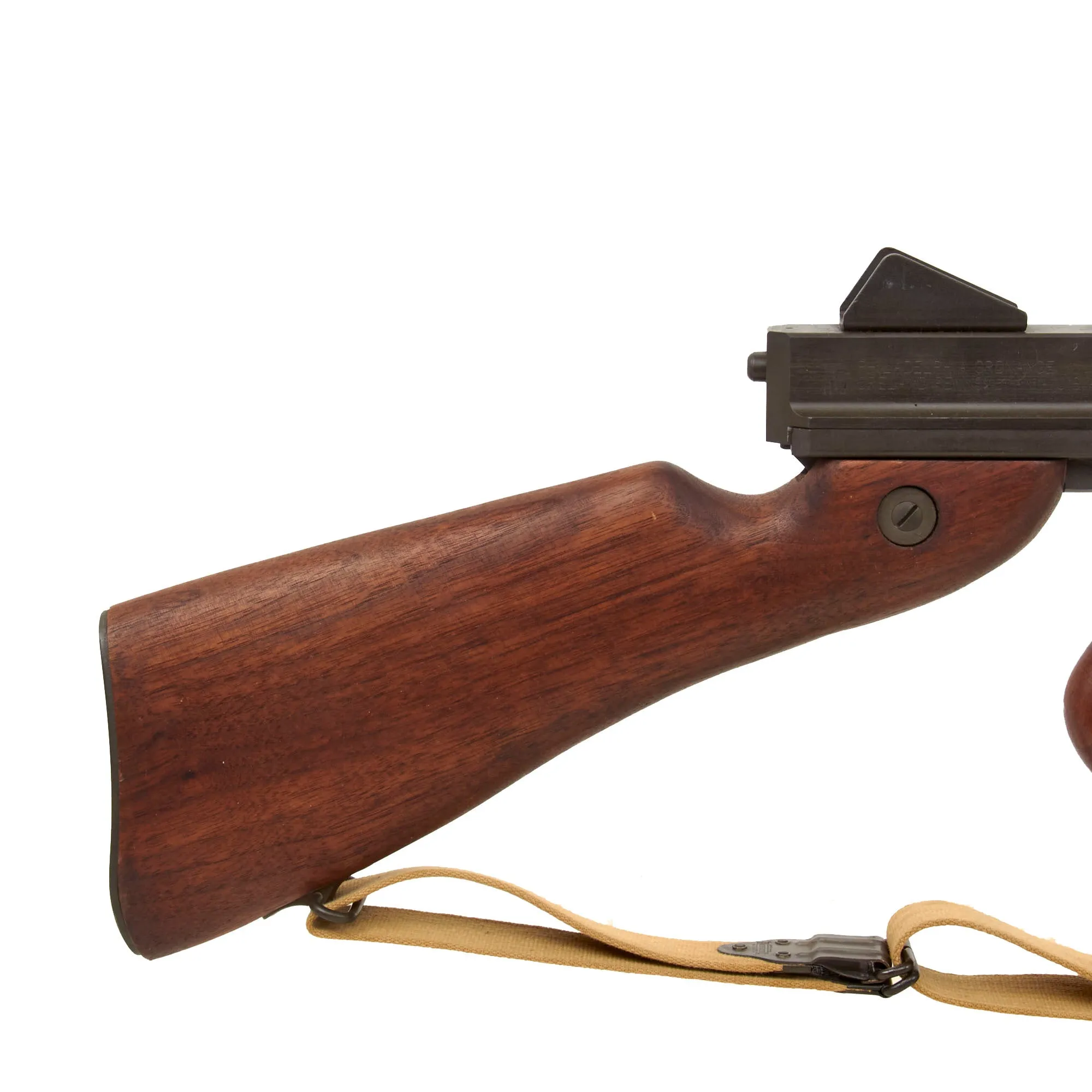 Original U.S. WWII Thompson M1 Display SMG with Philadelphia Ordnance Steel Receiver, Drop Bag, Magazine, NOBUCKL Sling & More!