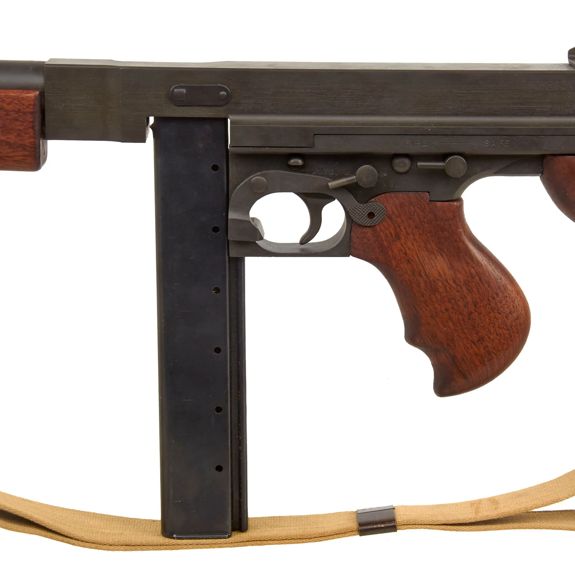 Original U.S. WWII Thompson M1 Display SMG with Philadelphia Ordnance Steel Receiver, Drop Bag, Magazine, NOBUCKL Sling & More!