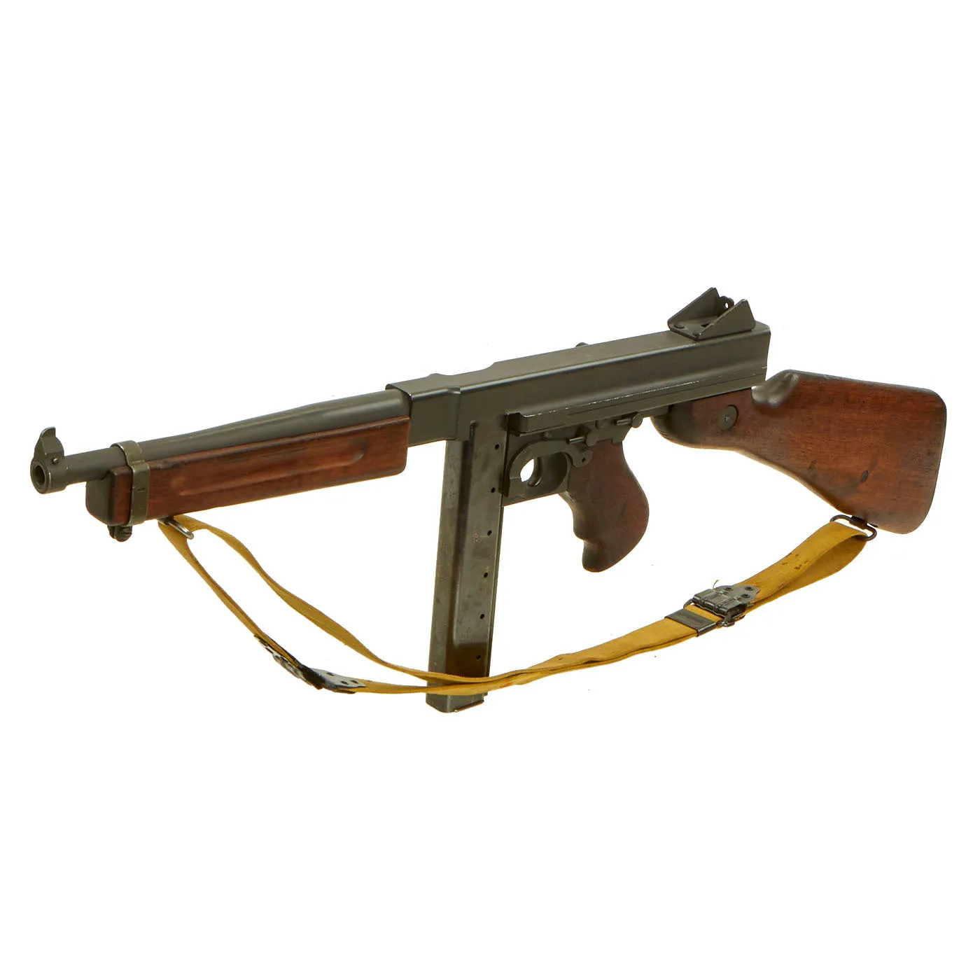 Original U.S. WWII Thompson M1A1 Display Submachine Gun with Aluminum Receiver & Magazine - Serial 140033