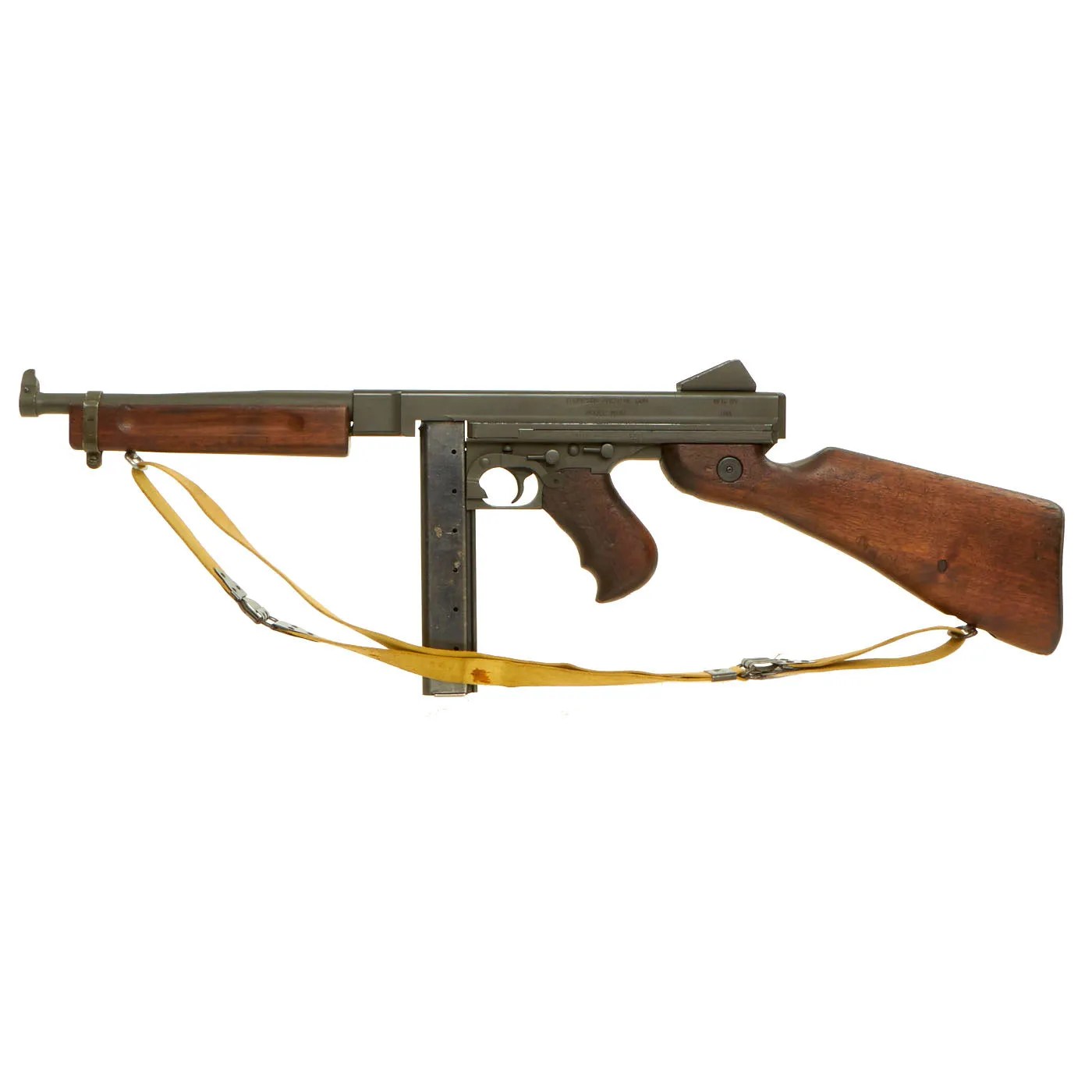 Original U.S. WWII Thompson M1A1 Display Submachine Gun with Aluminum Receiver & Magazine - Serial 140033
