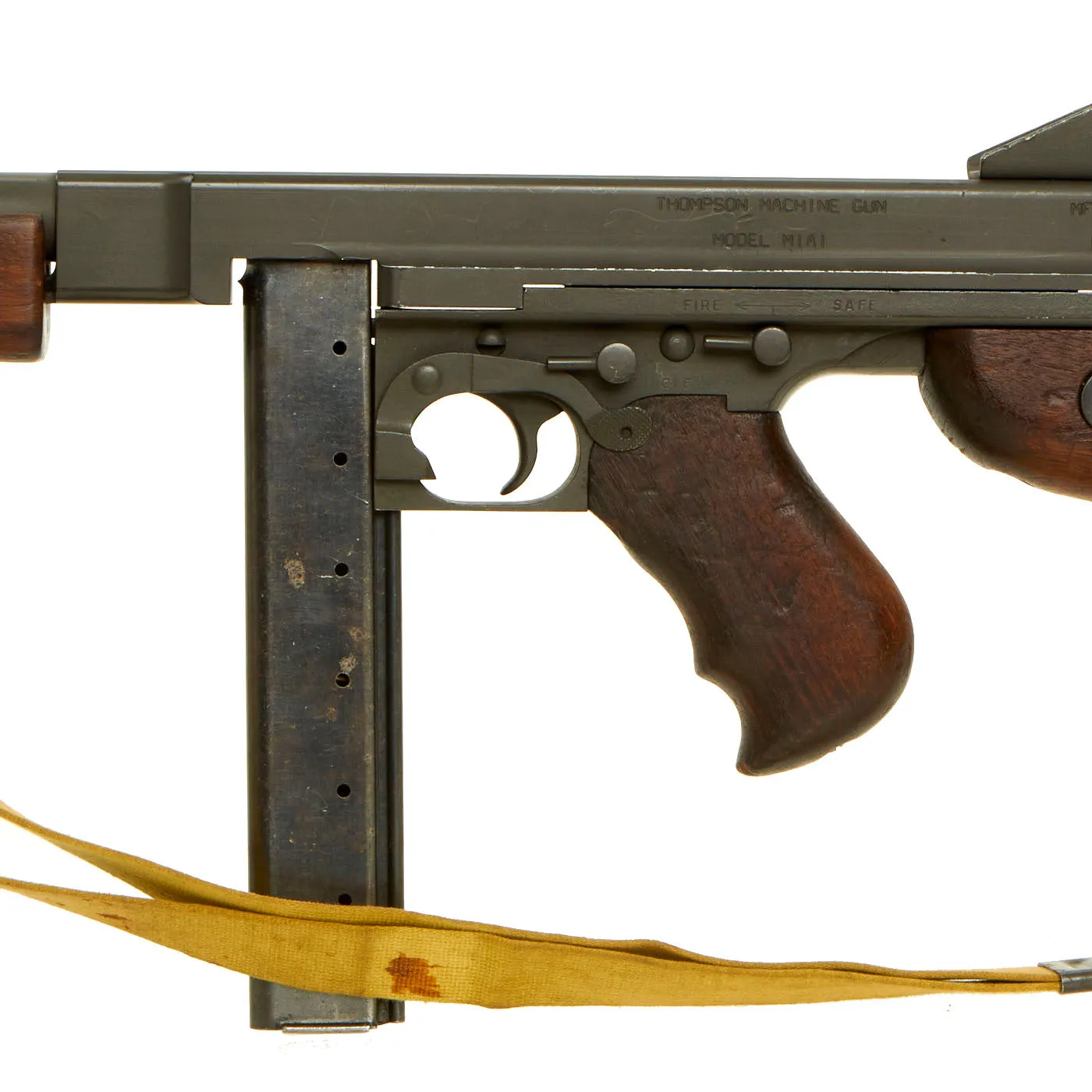 Original U.S. WWII Thompson M1A1 Display Submachine Gun with Aluminum Receiver & Magazine - Serial 140033