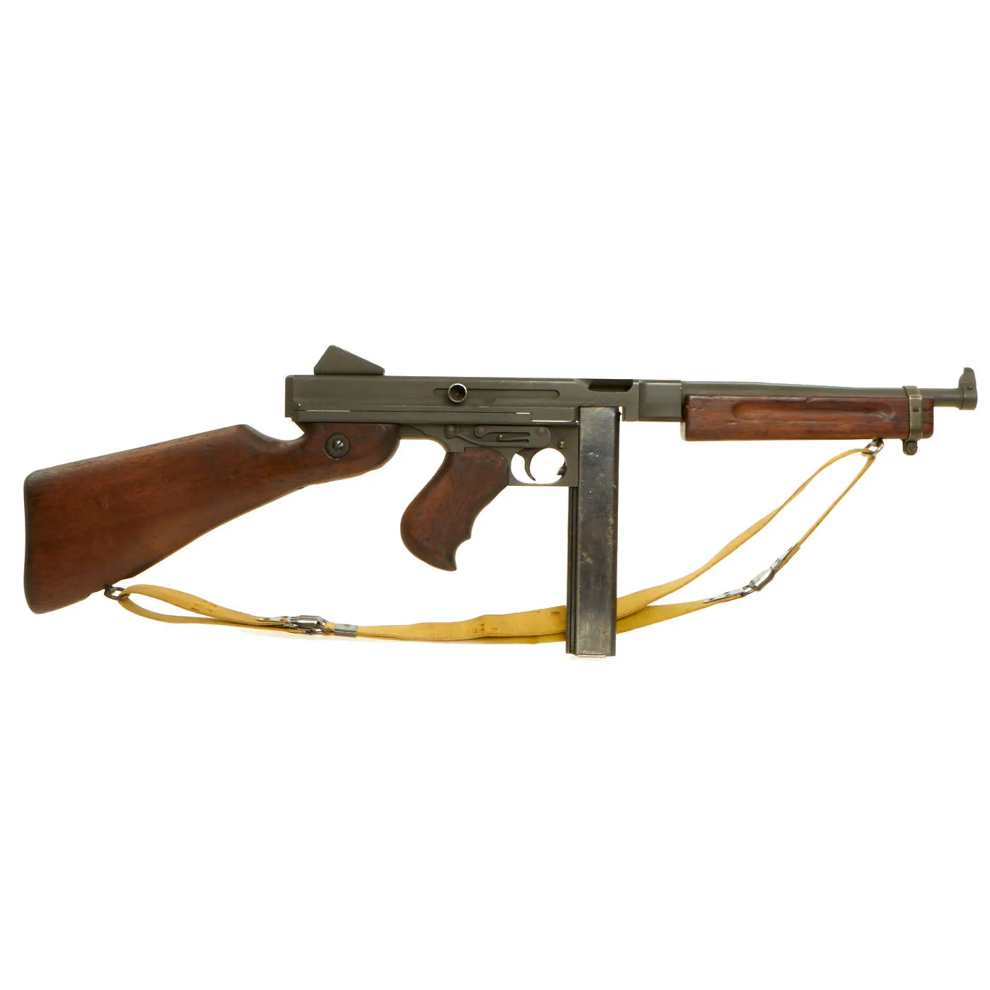 Original U.S. WWII Thompson M1A1 Display Submachine Gun with Aluminum Receiver & Magazine - Serial 140033