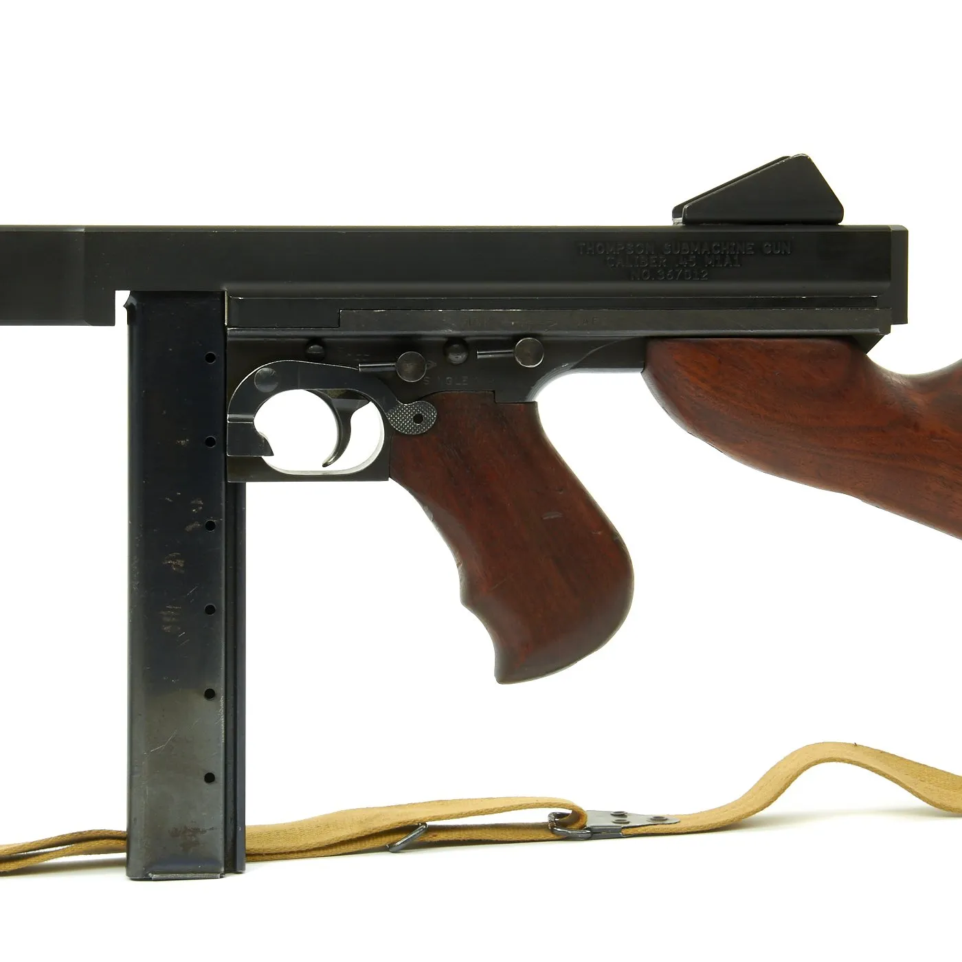 Original U.S. WWII Thompson M1A1 Display Submachine Gun with Sling - Serial 104447