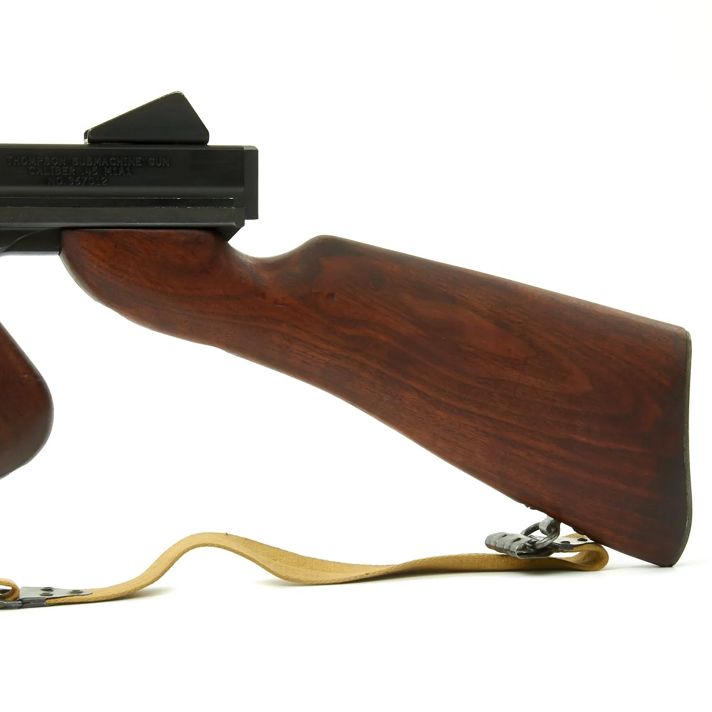 Original U.S. WWII Thompson M1A1 Display Submachine Gun with Sling - Serial 104447