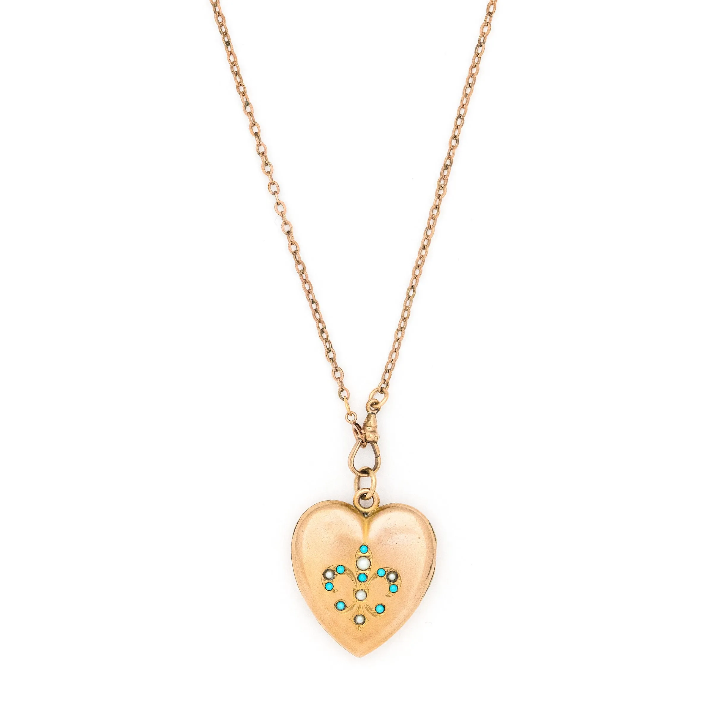 Pearl & Turquoise Heart Antique Locket