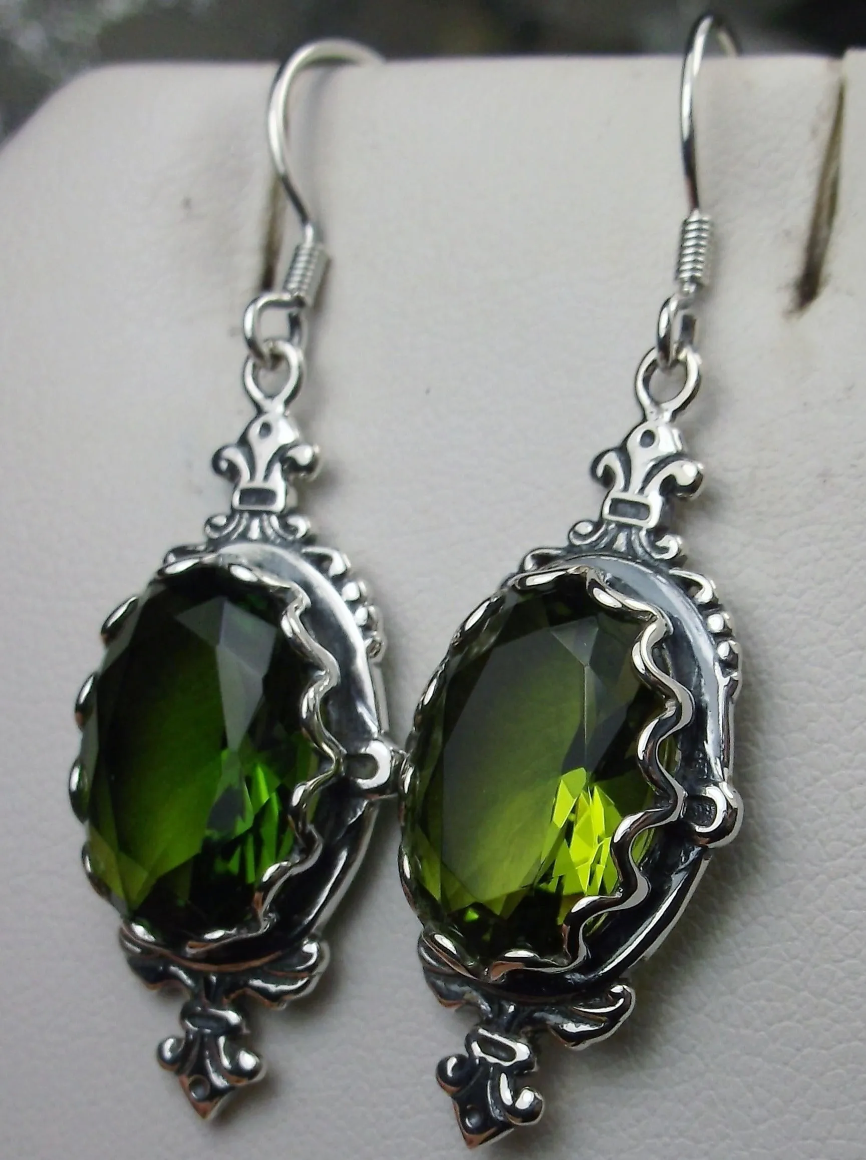 Peridot Earrings, Stylish Victorian Jewelry #E18