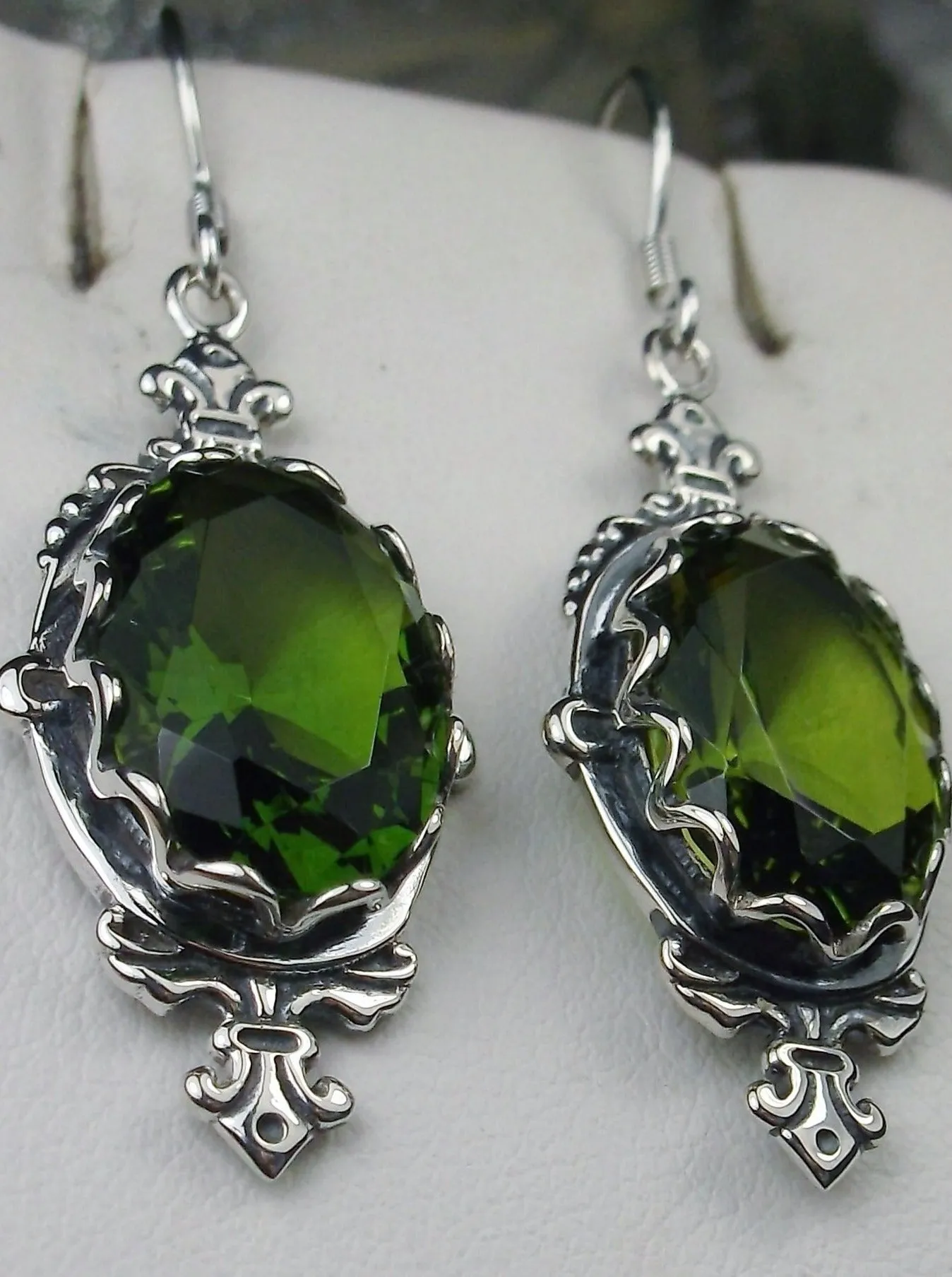 Peridot Earrings, Stylish Victorian Jewelry #E18