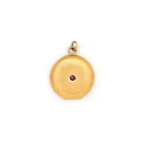 Petite 10K Gold Ruby Locket