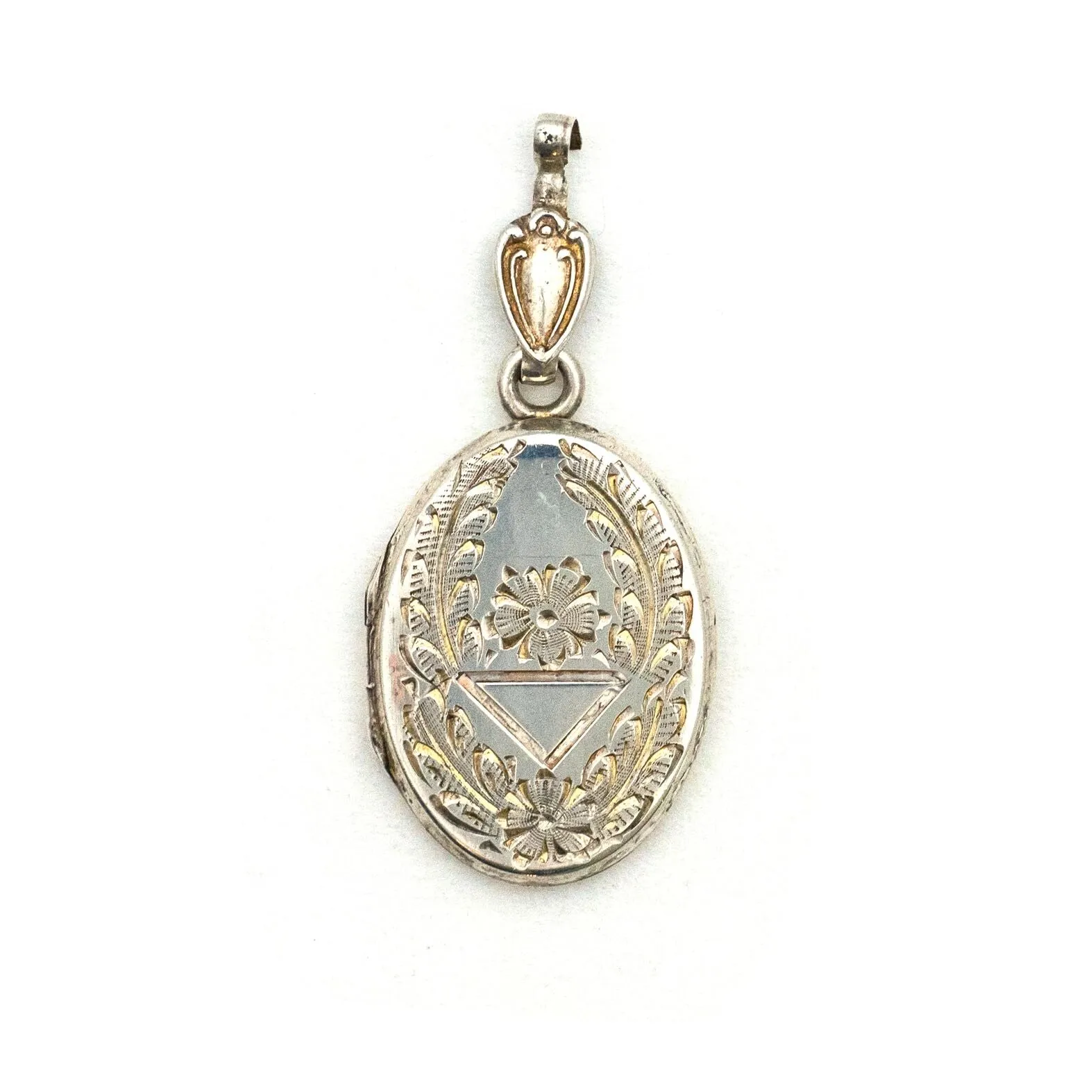Petite Sterling Silver Oval Wreath Locket