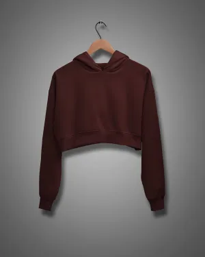 Plain maroon crop hoodie