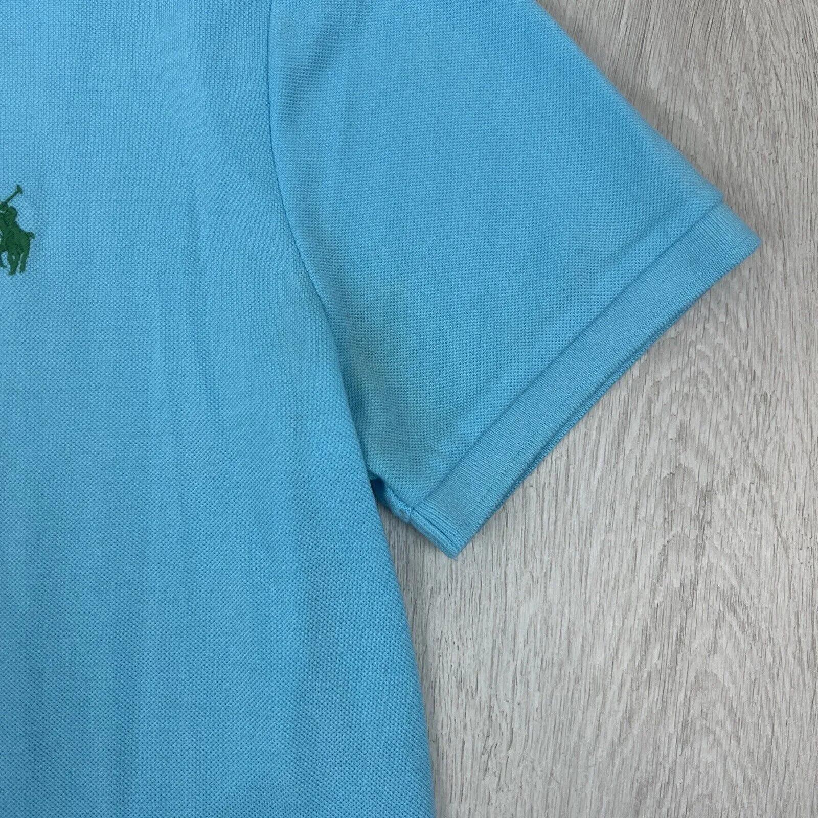 Polo Ralph Lauren Mens The Earth Polo Custom Slim Fit Blue Shirt Size Medium