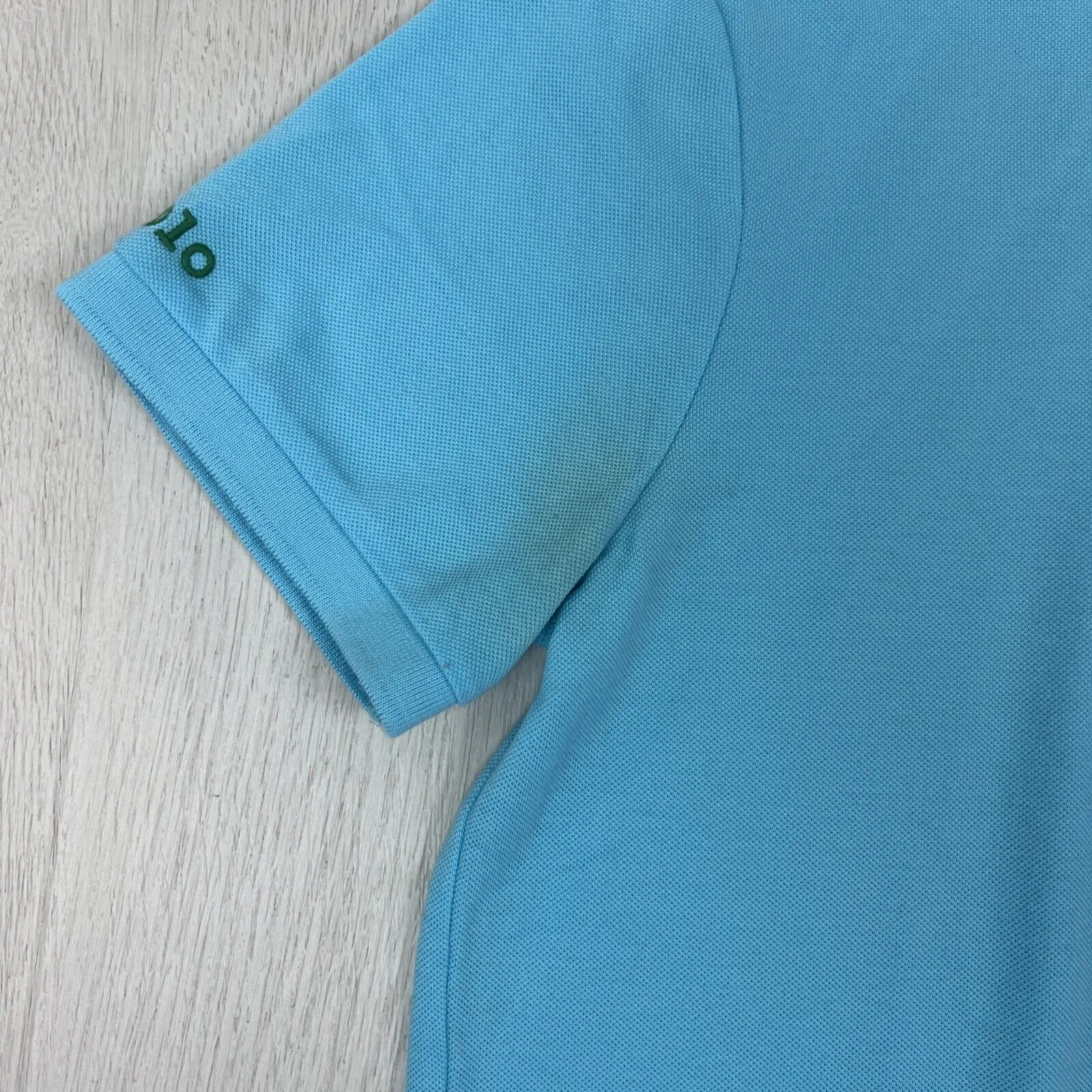 Polo Ralph Lauren Mens The Earth Polo Custom Slim Fit Blue Shirt Size Medium