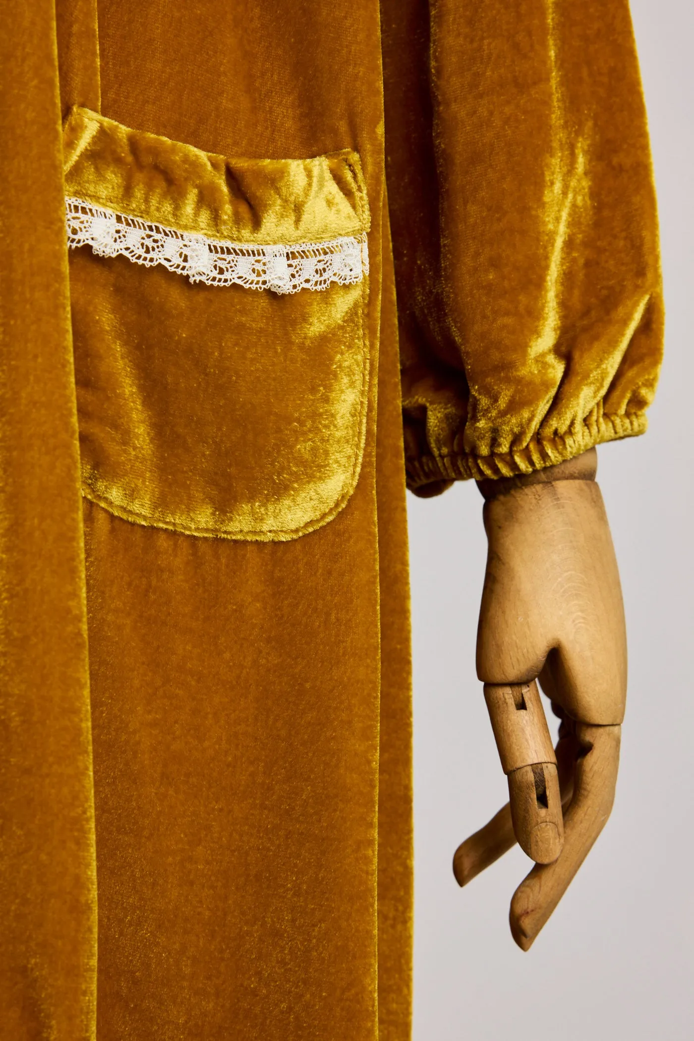 Popcorn Dress in Ochre Velvet