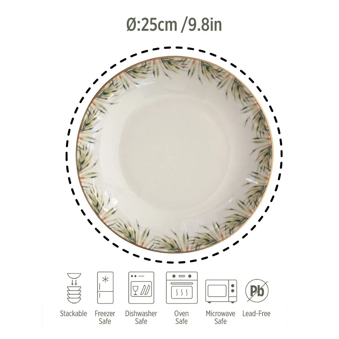 Porcelain Pasta Plates Victorian Cream 25cm