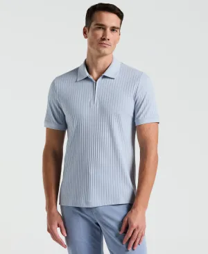 Quarter Zip Ribbed Polo
