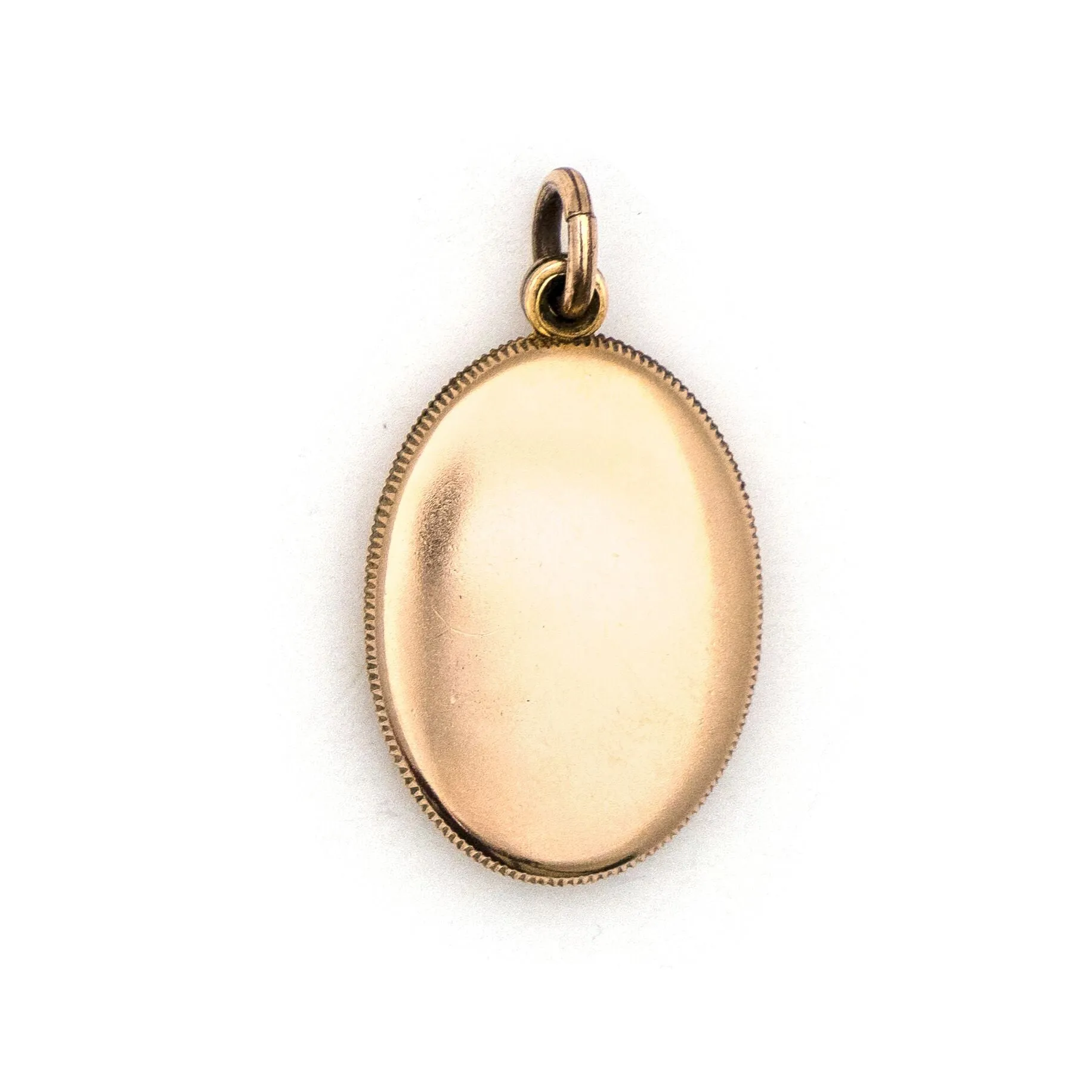 Red & White Oval Crossbar Antique Locket