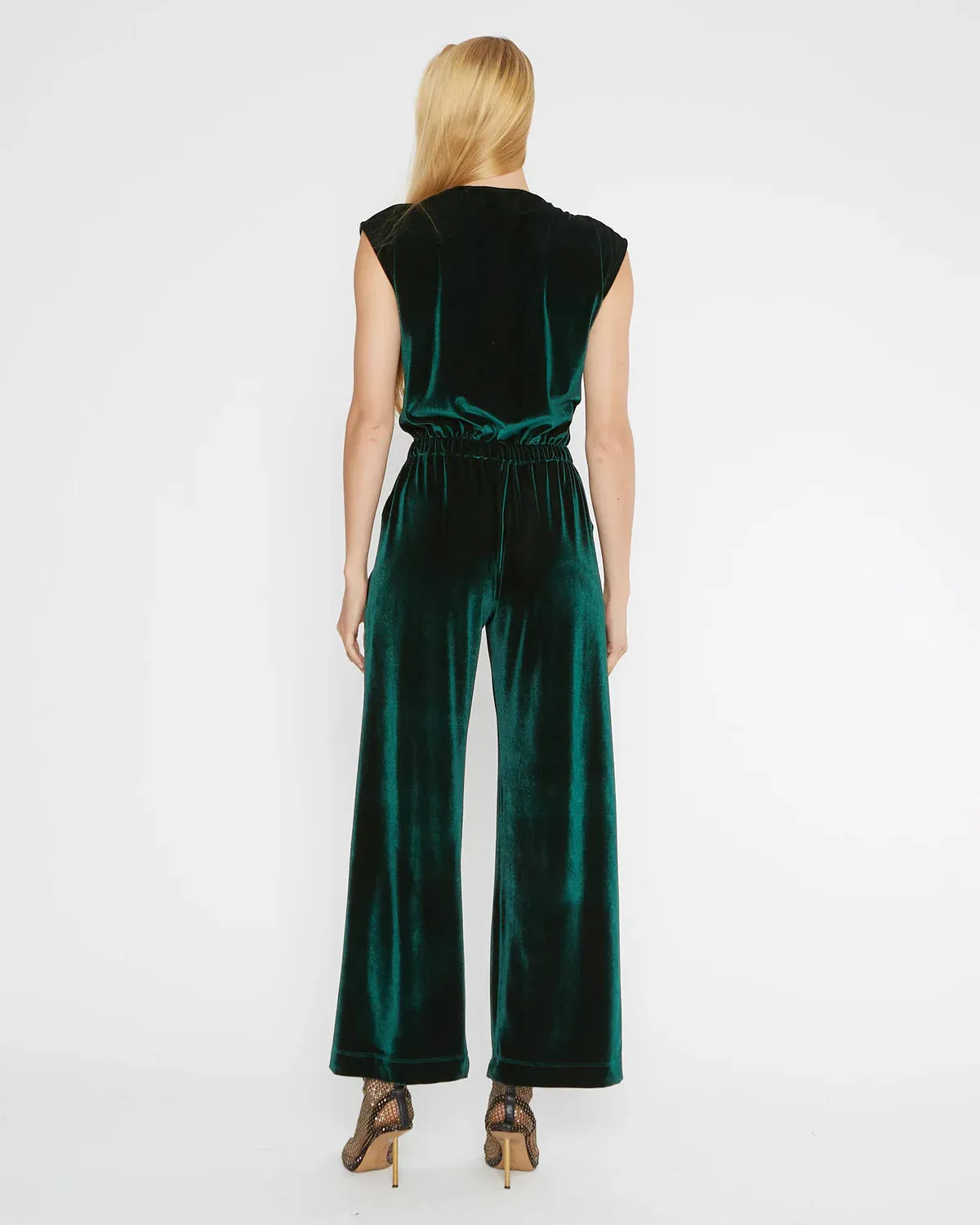 Ripley Rader Emerald Velvet Classic Jumpsuit