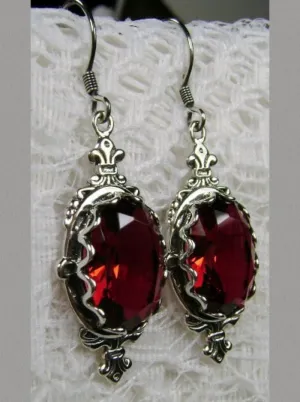 Ruby Pin Earrings, Stylish Victorian Jewelry Design#E18