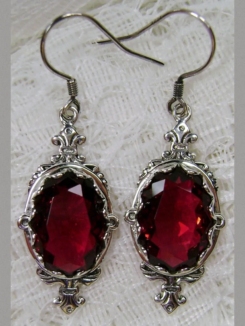 Ruby Pin Earrings, Stylish Victorian Jewelry Design#E18