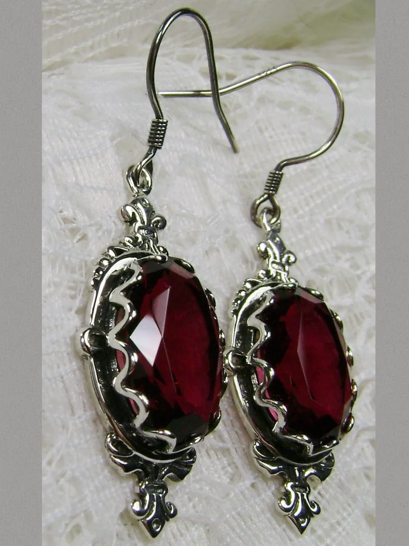 Ruby Pin Earrings, Stylish Victorian Jewelry Design#E18
