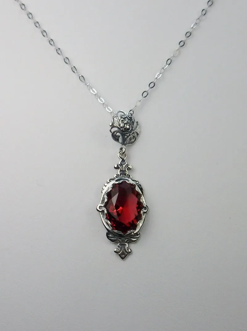 Ruby Pin Pendant, Stylish Victorian Jewelry Design#P18 - Ready to Ship