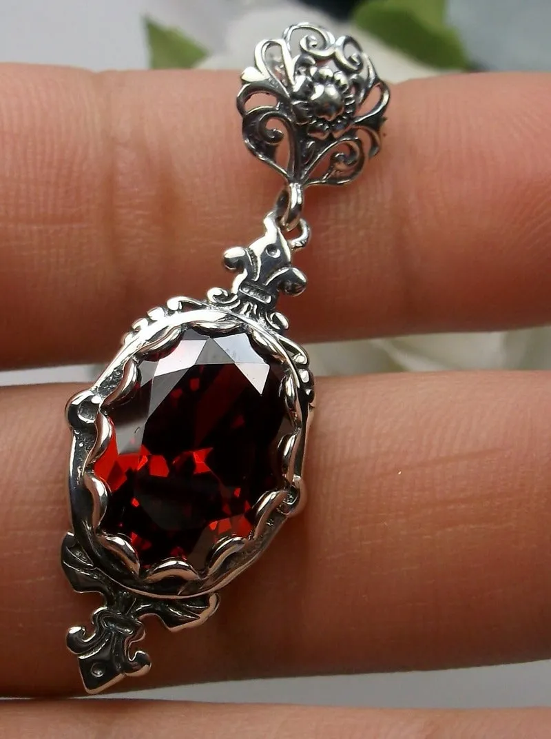 Ruby Pin Pendant, Stylish Victorian Jewelry Design#P18 - Ready to Ship