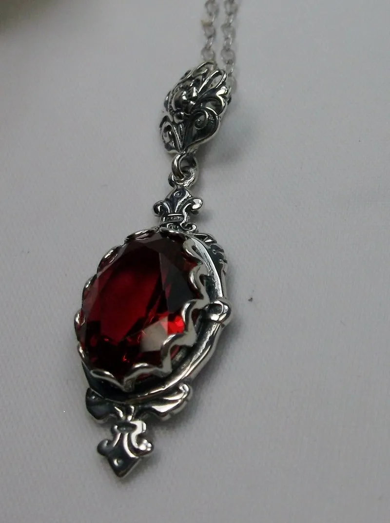 Ruby Pin Pendant, Stylish Victorian Jewelry Design#P18 - Ready to Ship