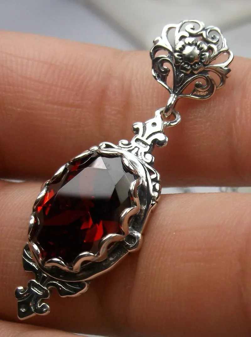 Ruby Pin Pendant, Stylish Victorian Jewelry Design#P18 - Ready to Ship