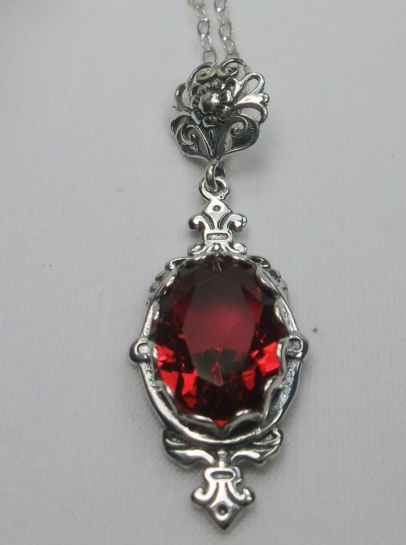 Ruby Pin Pendant, Stylish Victorian Jewelry Design#P18 - Ready to Ship