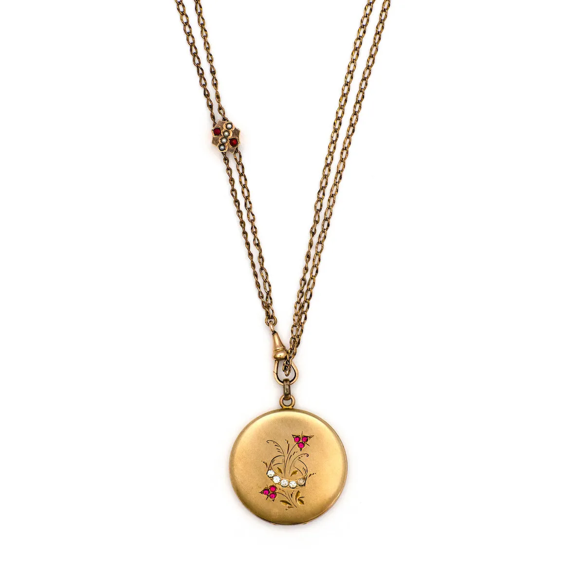 Ruby Red Floral Locket