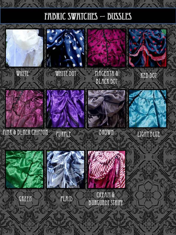 Ruffle Bussle - Victorian Edwardian Steampunk Bustle Classy Satin Cinched Adustable 2 in 1 Tutu Bustle