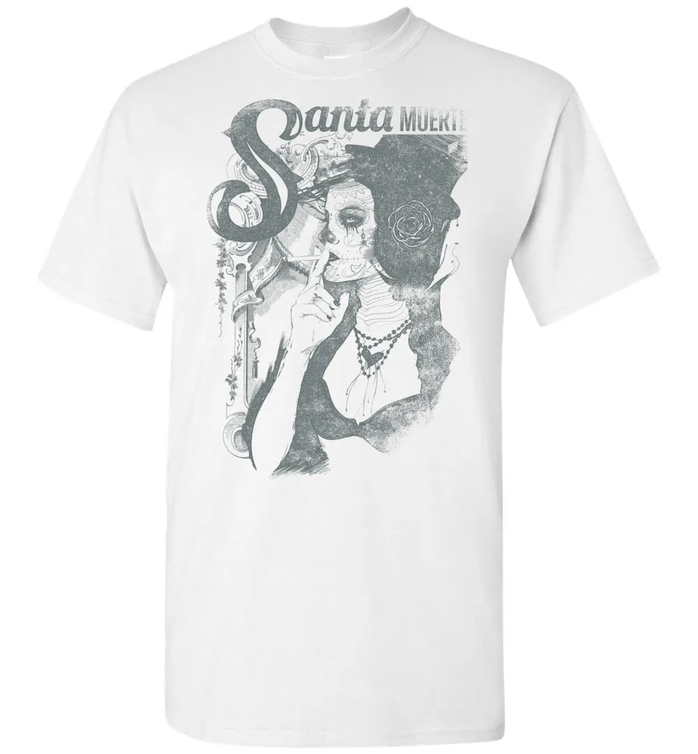 Santa Muerte Our Lady Of Holy Death Shirt - Classy Victorian Goth Lady Tshirt