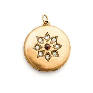 Scarlet Snowflake Antique Locket