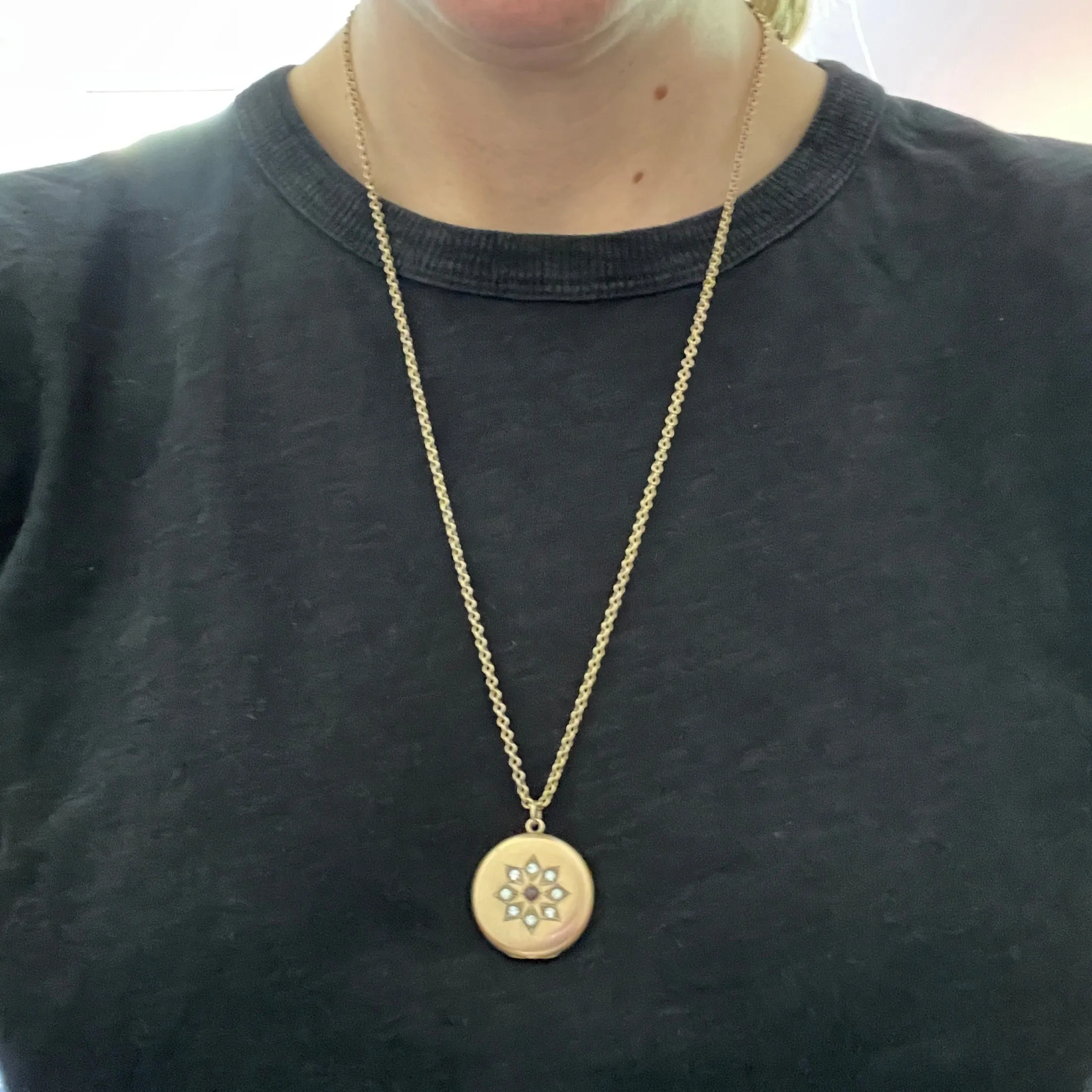Scarlet Snowflake Antique Locket