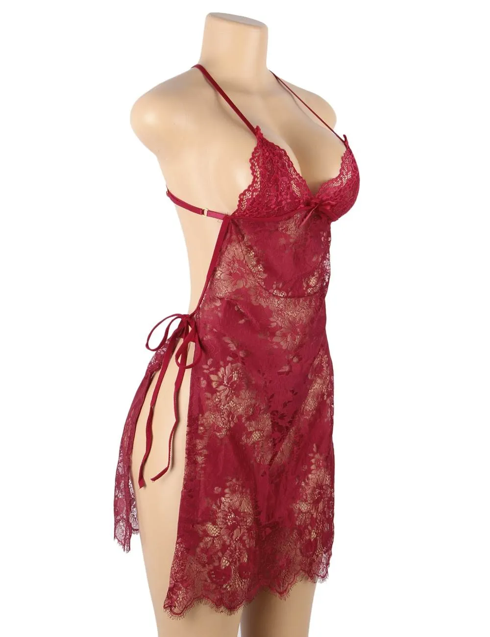 Sexy Lace Thin Halter Cross Transparent Sling Nightdress Egypt Lingerie