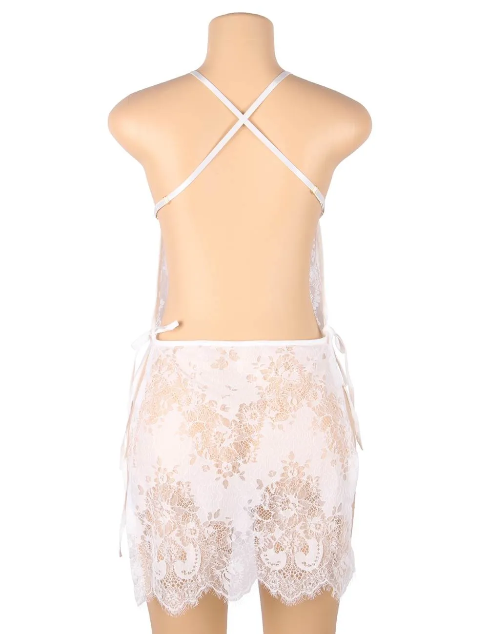 Sexy Lace Thin Halter Cross Transparent Sling Nightdress Egypt Lingerie