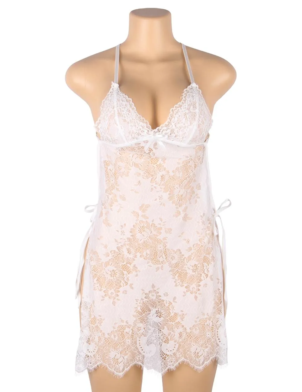 Sexy Lace Thin Halter Cross Transparent Sling Nightdress Egypt Lingerie