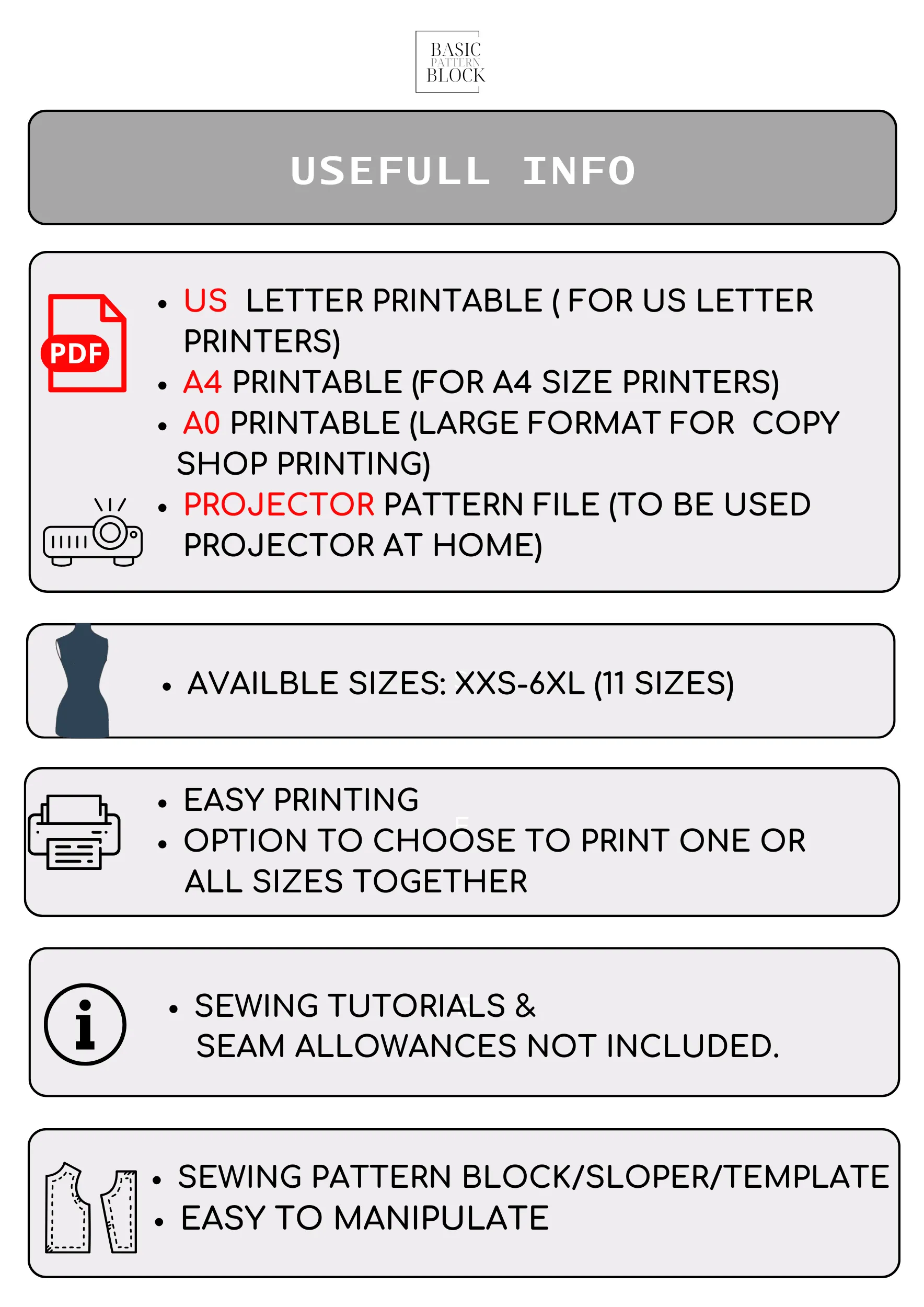 Sleeve Sewing Pattern Pack Vol 2 | Sizes XXS-6XL