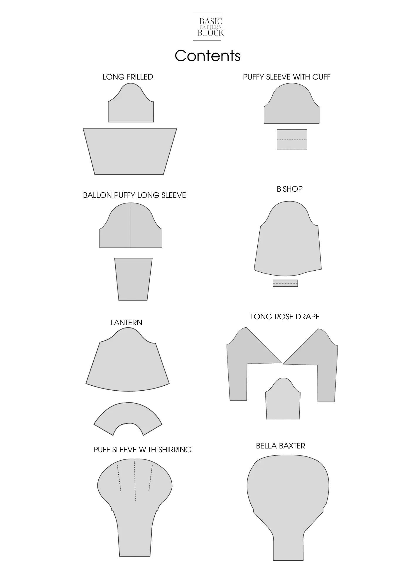 Sleeve Sewing Pattern Pack Vol 2 | Sizes XXS-6XL
